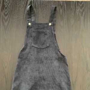 Black corduroy overall dress
